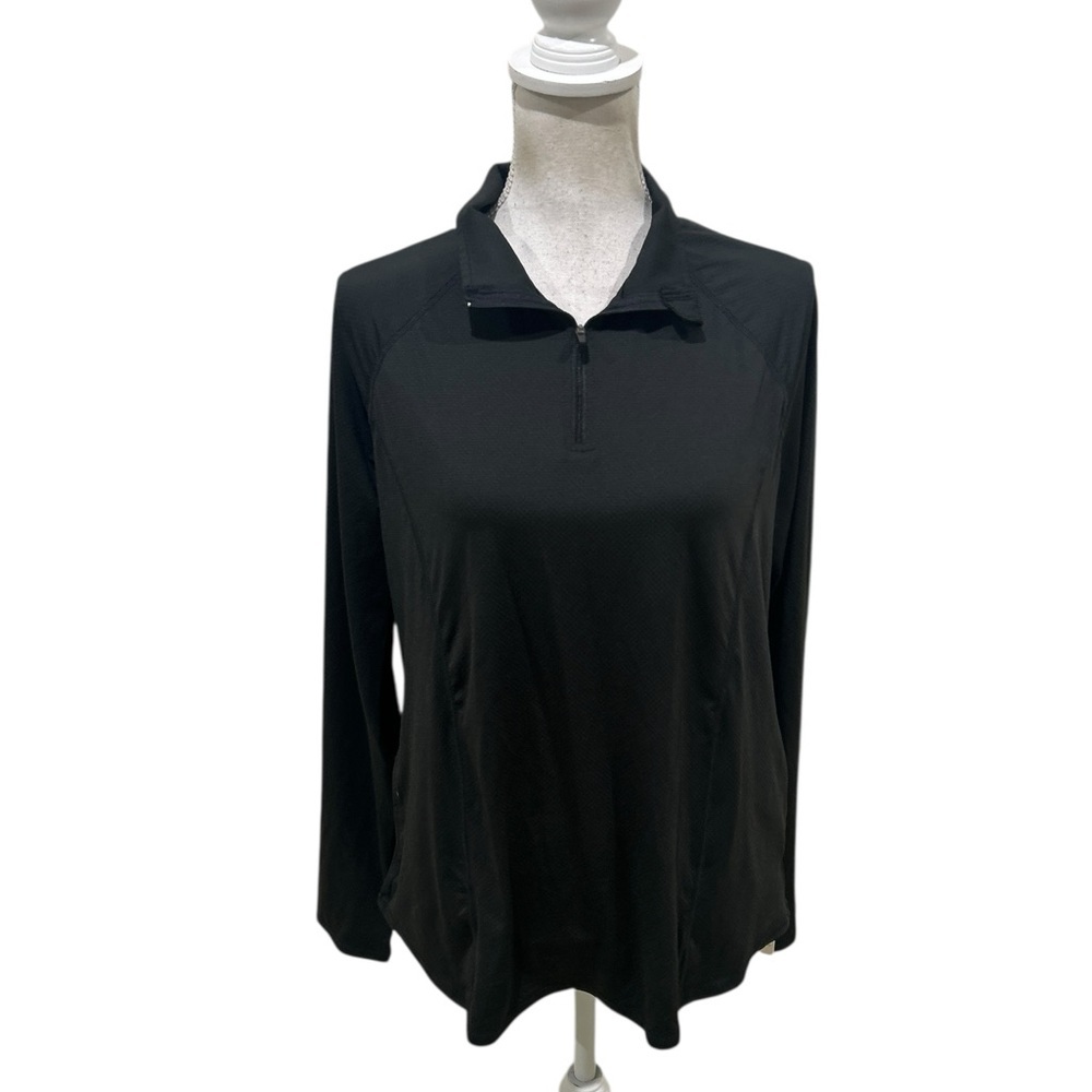 Nwt Lomon Black 1/4 zip Long Sleeve Performance Top UPF 50+ Giftable size xl